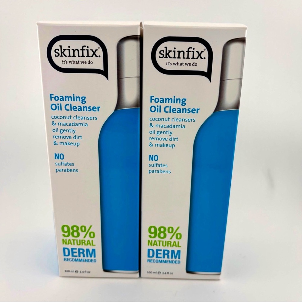 (2) Skinfix Foaming Oil Facial Cleanser Gentle 98% Natural All Skin Types 3.4 oz